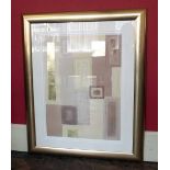 Linda Charles, Abstract, signed limited edition overworked print in elaborate modern frame.