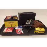 Cine Kodak eight model 60 in case with Weston cine exposure meter, Kodak type B flash holder and