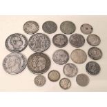 Collection of UK/USA/foreign silver coins. Condition report: see terms and conditions