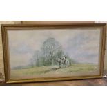 After David Shepherd, "Spring Ploughing", signed limited edition framed print. Condition report: see