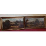 Pair of oil paintings of landscapes J. Jackson. Condition report: see terms and conditions