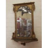 Gilt framed Victorian wall mirror with bracket foot. Condition report: see terms and conditions