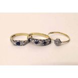 Three 18ct diamond rings, 8.0g gross. Condition report: see terms and conditions