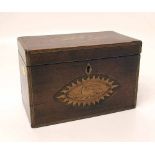 19th century mahogany and inlaid box. Condition report: see terms and conditions