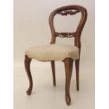 Dolls miniature mahogany balloon back single chair. Condition report: see terms and conditions