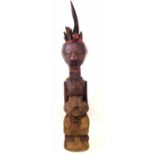 Songye Nkisi Power figure or Fetish, 92cm overall height. All lots in this Tribal and African Art