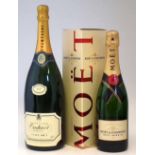 Moet and Chandon 75cl boxed bottle of Champagne also a Oudinot a Epernay Cuvee Brut magnum. (2