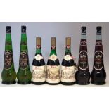 Melini Chianti Classico 1972 two bottles and one bottle from 1967, also two bottles of Rose Reale