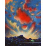 David Wilde (1918-1978), "A Unique Ffestiniog Sunset", signed and titled, acrylic on board, 61 x