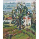 Jean Rees (1914-2004), "The Lane to the Farm", signed, titled on artist's label verso, oil on board,