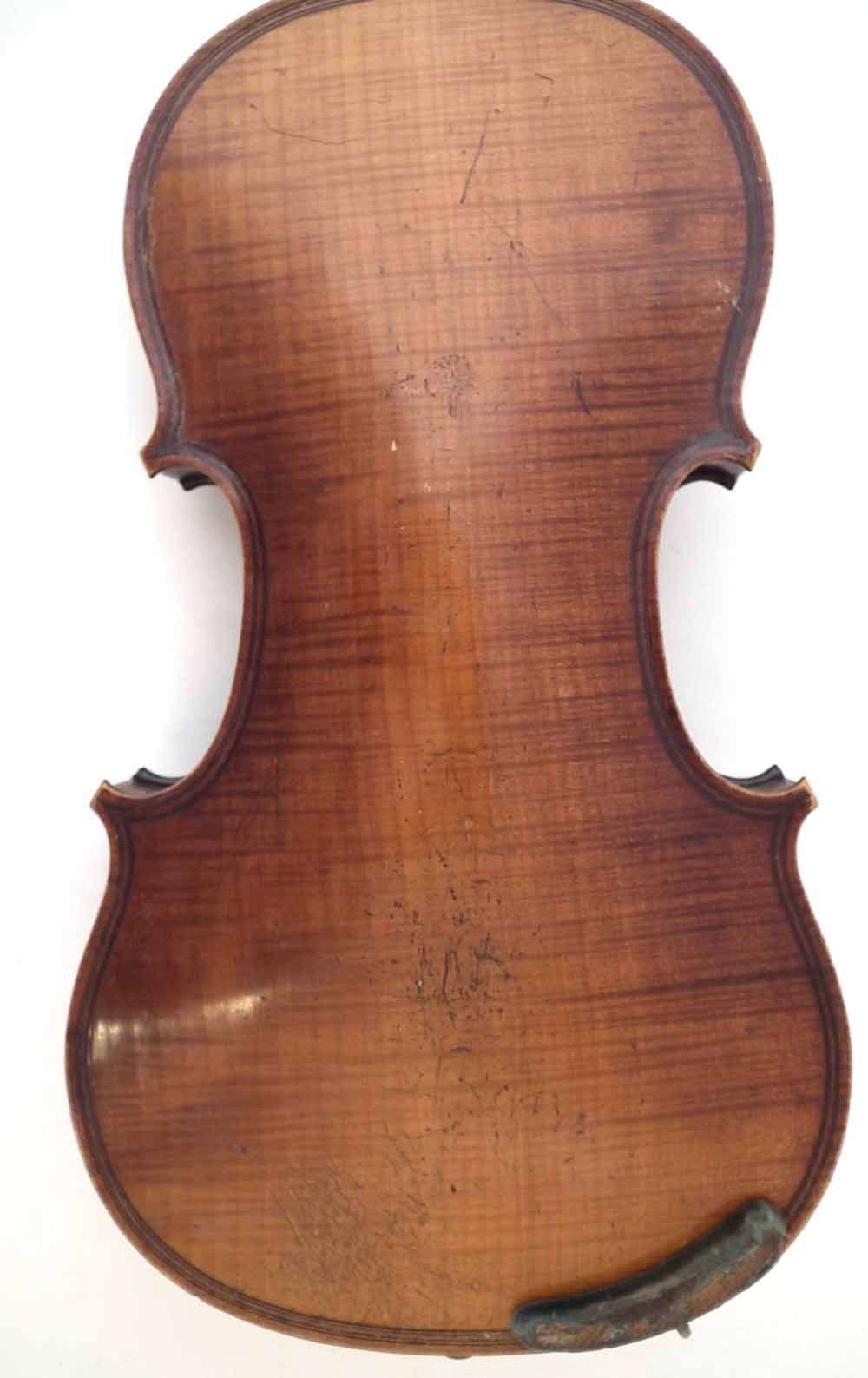 Violin in the style of Gaspar da Salo, with one piece tightly flamed back, double line purfling, - Image 11 of 17