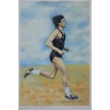 After Harold Riley (1934-), Sebastien Coe, signed and dated '84 in pen in the margin, lithograph,