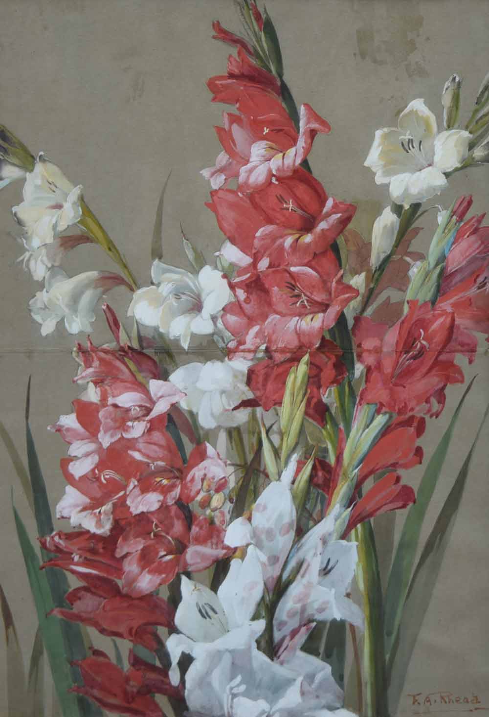 Frederick Alfred Rhead (1856-1933), Floral still life, signed, watercolour, 48 x 32.5cm.; 19 x 12.