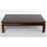 Chinese hardwood low table, 117 x 73cm.