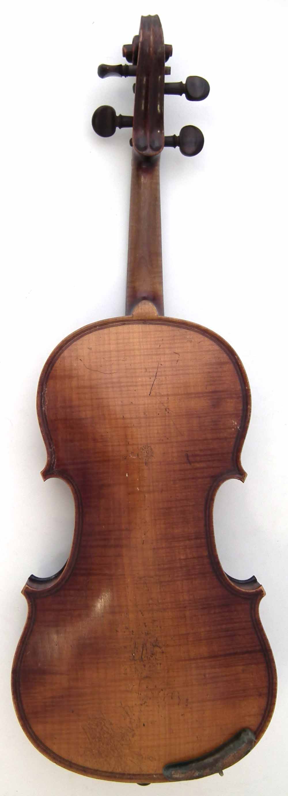 Violin in the style of Gaspar da Salo, with one piece tightly flamed back, double line purfling, - Image 10 of 17