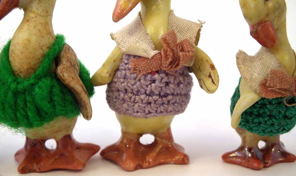 Hertwig four piece bisque Duck doll family, with porcelain jointed legs and wings, the tallest - Image 4 of 11
