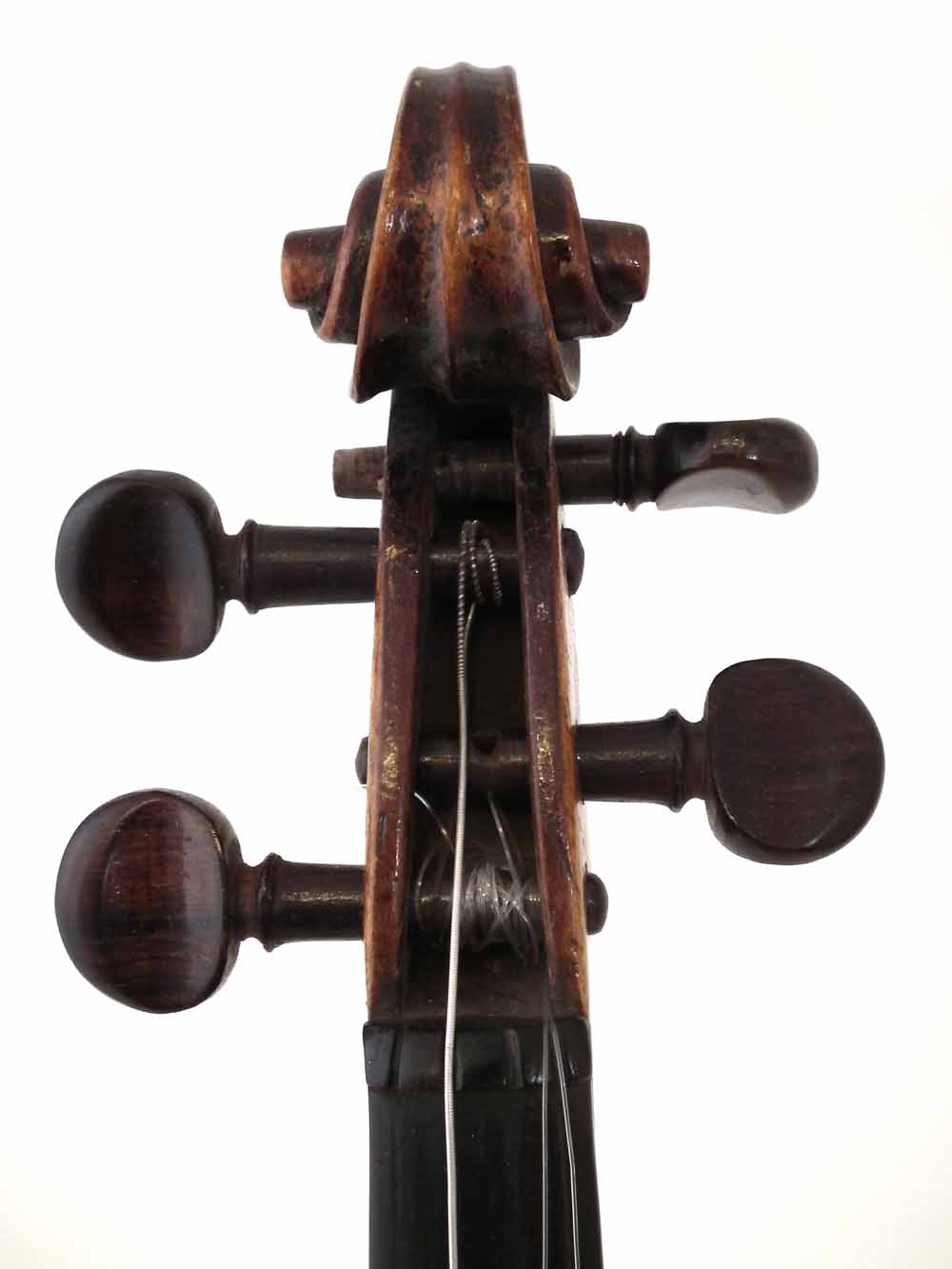 Violin in the style of Gaspar da Salo, with one piece tightly flamed back, double line purfling, - Image 3 of 17