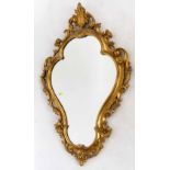 Gilt wall mirror, length 103cm.