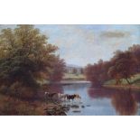 William Mellor (1851-1931), "Bolton Abbey from the Wharfe, Yorkshire", signed, titled on verso,