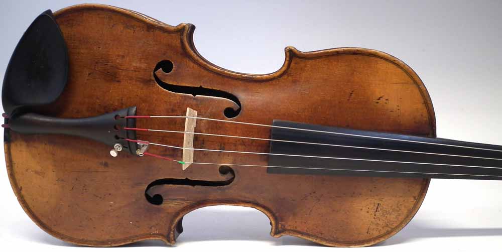 German violin with lion head scroll, two piece back and Birdseye maple neck, together with case - Image 5 of 16
