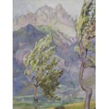 Eleanor Mary Hughes R.I. (1882-1959), Rural view, with Eleanor Hughes R.I. Studio blindstamp,