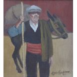Roger Hampson (1925-1996), "Smuggler, Andorra", signed, titled on verso, oil on board, 18 x 16.5cm.;