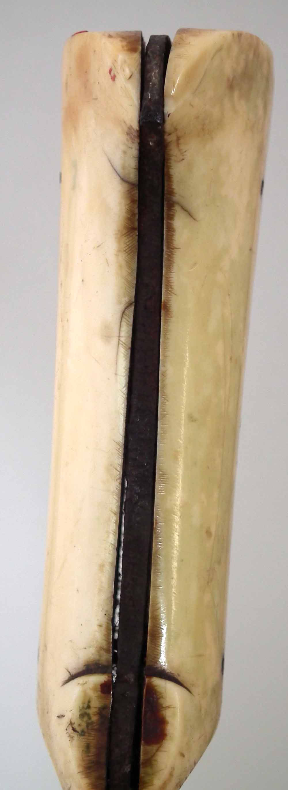 Indian / Persian Pesh Kabz dagger, with ivory handle, gilt metal and fabric covered scabbard, 19th - Image 12 of 12