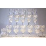 Collection of Edinburgh Crystal thistle pattern glass, to include six tumblers, six sherry glasses