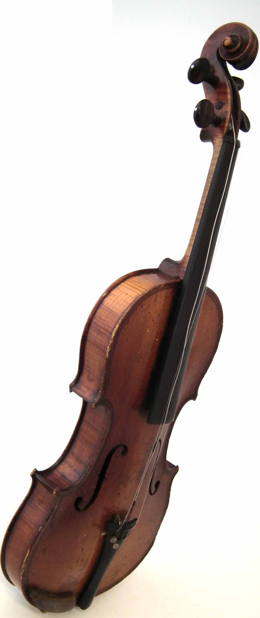 Violin in the style of Gaspar da Salo, with one piece tightly flamed back, double line purfling, - Image 5 of 17