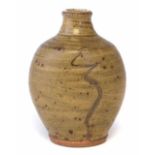 Phil Rogers (b.1951) vase, with incised wavy line motif, impressed monogram, 20cm high. Artists`