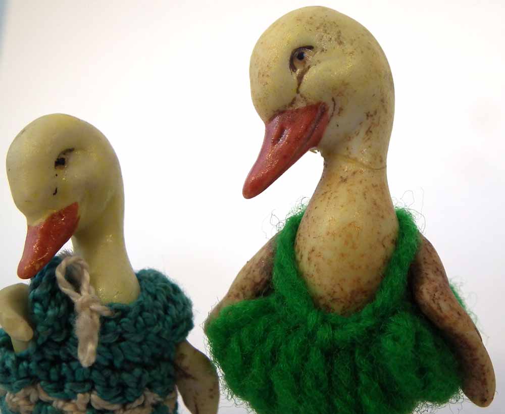 Hertwig four piece bisque Duck doll family, with porcelain jointed legs and wings, the tallest - Image 7 of 11