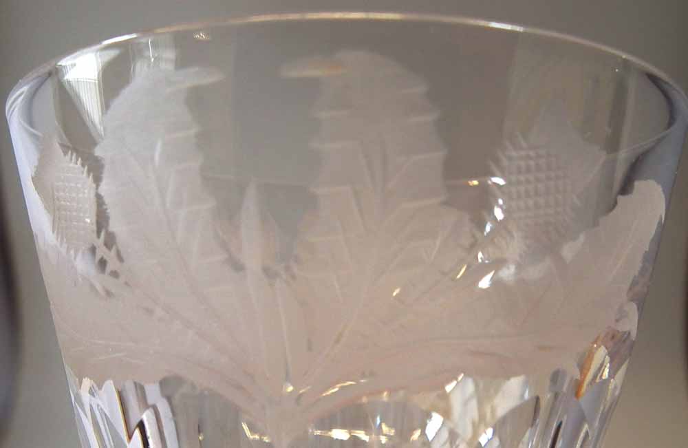 Collection of Edinburgh Crystal thistle pattern glass, to include six tumblers, six sherry glasses - Image 3 of 6