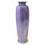 Ruskin vase, decorated with a mottled purple glaze, impressed marks to base, 25cm high Condition