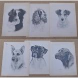 Rex Flood, 20th century, Dog studies, each signed, pencil, unframed, each sheet size 35.5 x 28cm.;