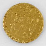 George III gold crowned shield half-guinea, 1775, F