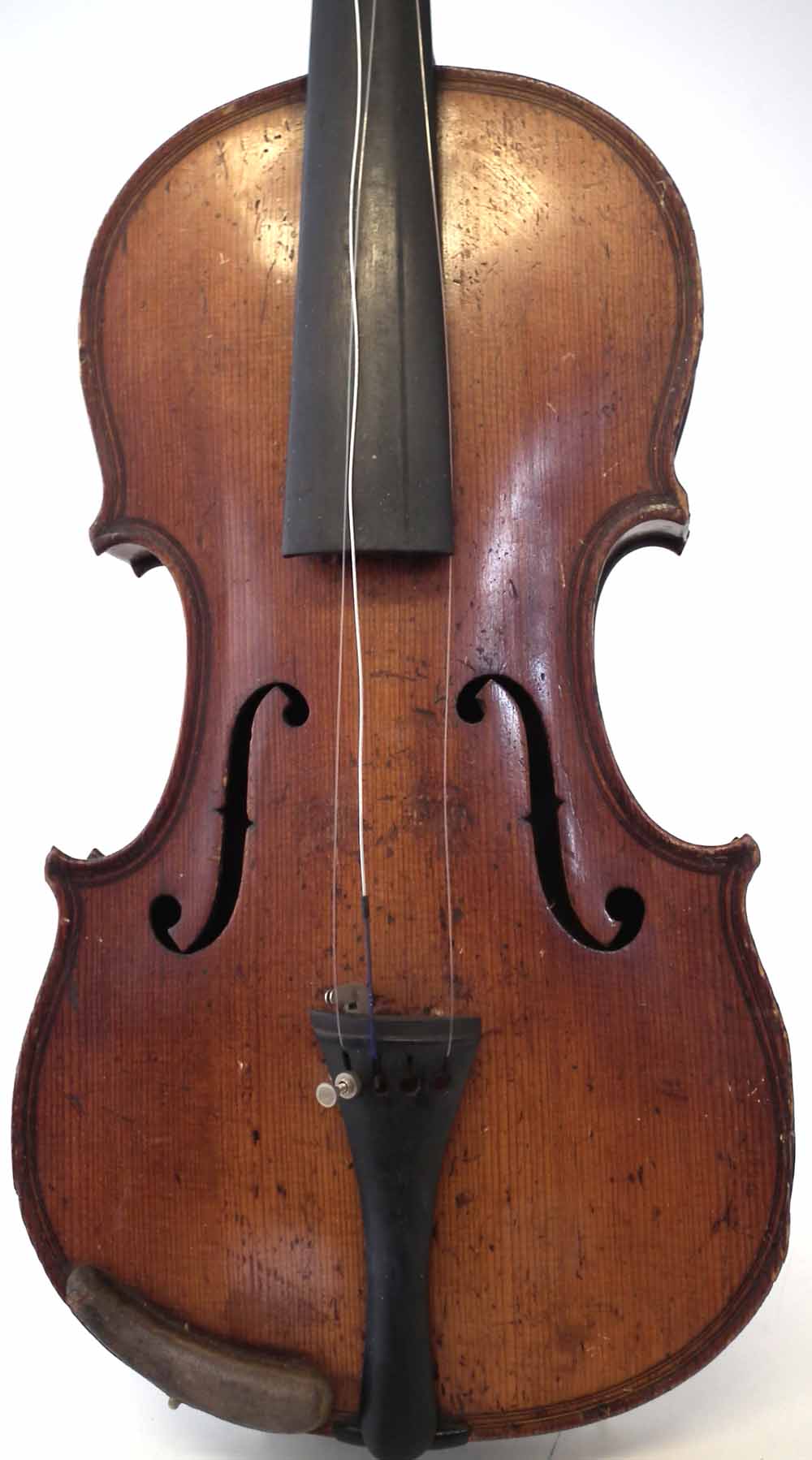 Violin in the style of Gaspar da Salo, with one piece tightly flamed back, double line purfling, - Image 4 of 17