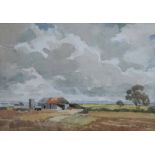 Millicent E. Ayrton R.Cam.A., M.B.E. (1913-2000), "Potato Farm, Moreton", signed, titled on mount,