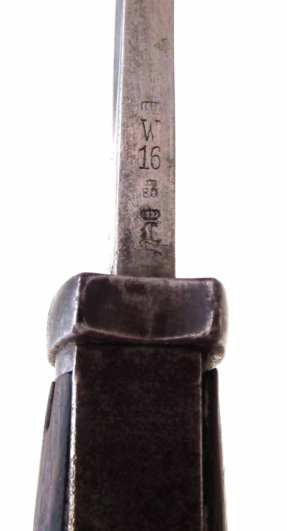 WW1 Mauser 1898 rifle bayonet by Simson & Co. with scabbard and leather frog, also a K98 rifle - Image 7 of 14