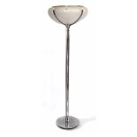 Harvey Guzzini 1960s / 1970s design standard lamp, with chromed four stemmed column and opaque white