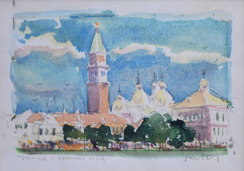 After Harold Riley (1934-), "Venice - Summer", signed and dated 1989 in pencil in the margin, colour