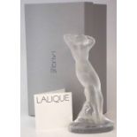 Lalique Danseuse female nude, with box, label and etched marks to base, 23cm high Condition