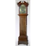 Oak longcased clock, the break arch dial named Joseph Smith, Chester, Roman chapter ring, subsidiary