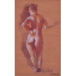 Bohuslav Barlow (1947-), "Nude Standing - Back View", signed and dated '98, titled on verso, pastel,