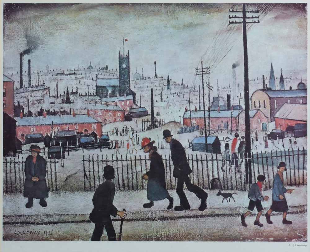 After Laurence Stephen Lowry R.A. (British, 1887-1976), "View of a Town", signed in pencil in the