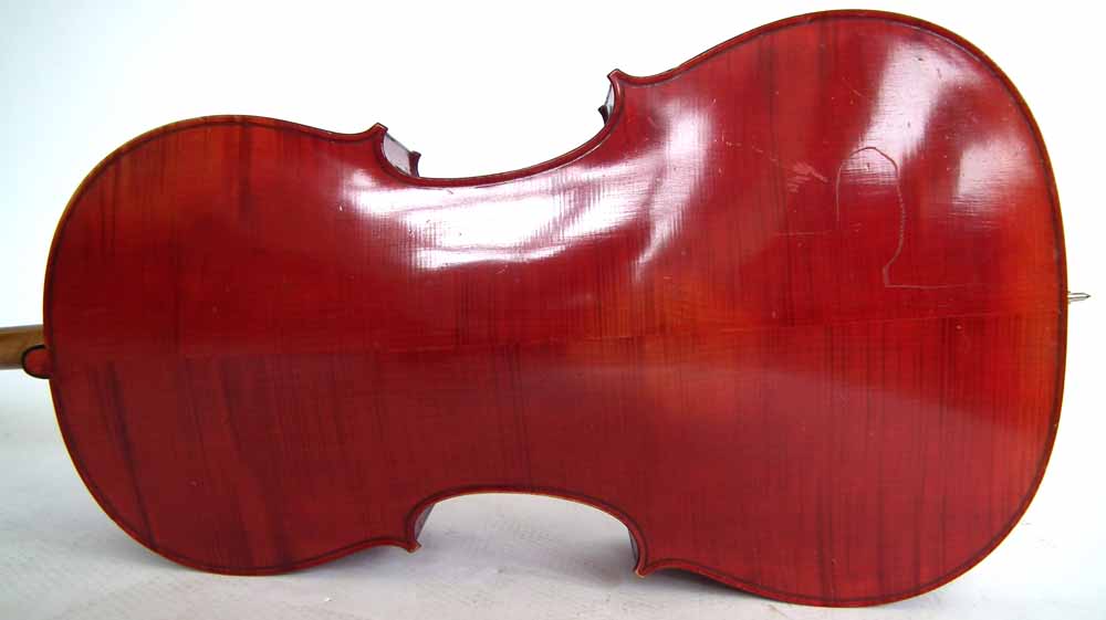 J.T.L. Cello, with two piece back, red brown varnish together with unmarked bow and Hiscox hard - Image 12 of 23