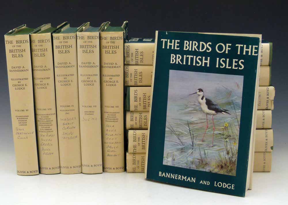 Bannerman & Lodge, The Birds of the British Isles 1953/63, 12 vols, small 4to, green cloth, dust