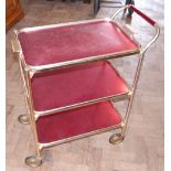 Leslie Cornish "Lonium" two tier metal dinner wagon. Condition report: see terms and conditions