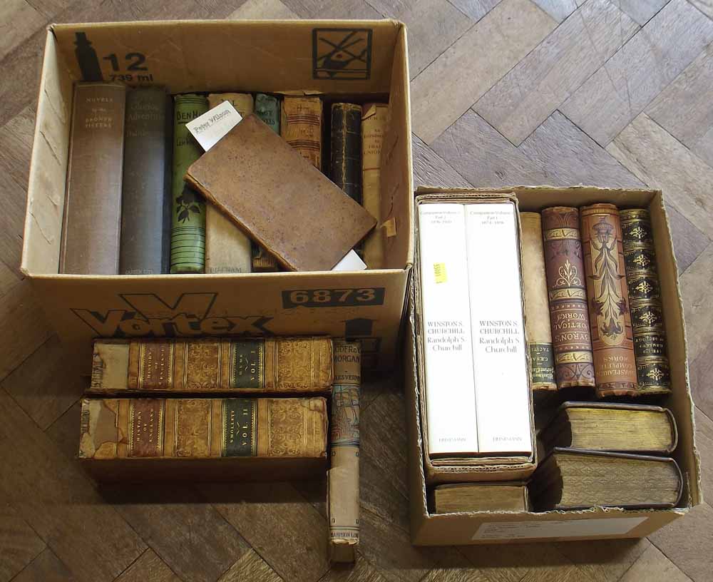 Collection of antiquarian books including Hoole.C. Exempla 1803, Pharmacopoeia 1817 History of