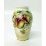 Royal Worcester vase painted with fruit, signed Roberts. Condition report: see terms and conditions