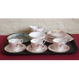 Sixteen piece Shelley 'Rose Peony' tea ware. Condition report: see terms and conditions